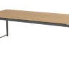 HARTMAN Fontaine Esstisch, Anthrazit/beige, Aluminium/Teak, 220x100cm, U-Gestell, FSC Teak