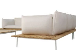 OUTFLEXX Vail Loungemöbel, Weiß/natur/actionlinen, Alu/FSC-Teakholz/Sunbrella, Für Bis Zu 7 Personen, Seitenablagen Aus Teak -MBM Verkäufe 22547 3.jpg