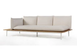 OUTFLEXX Vail Loungemöbel, Weiß/natur/actionlinen, Alu/FSC-Teakholz/Sunbrella, Für Bis Zu 7 Personen, Seitenablagen Aus Teak -MBM Verkäufe 22547 6.jpg