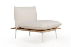 OUTFLEXX Vail Loungemöbel, Weiß/natur/actionlinen, Alu/FSC-Teakholz/Sunbrella, Für Bis Zu 7 Personen, Seitenablagen Aus Teak -MBM Verkäufe 22547 8.jpg