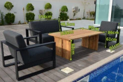 OUTFLEXX Loungemöbel, Sooty, Alu/Sunbrella/recyceltes Teakholz, 4 Personen, Loungetisch 160x90 Cm -MBM Verkäufe 22837 5.jpg