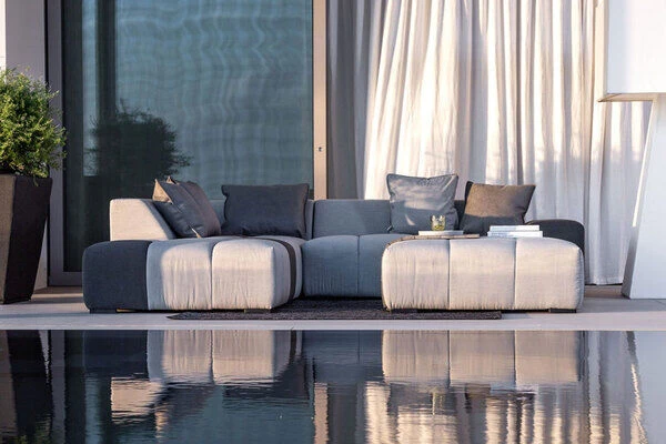 OUTFLEXX Sam Corner Loungeset,sooty/lead Chine, Alu/Sunbrella, 5-6 Personen, Exkl. Tische 1 OUTFLEXX Sam Corner Loungeset,sooty/lead Chine, Alu/Sunbrella, 5-6 Personen, Exkl. Tische