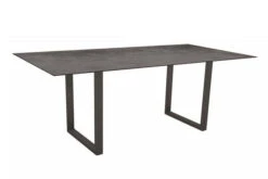 STERN Esstisch, Anthrazit, Aluminium, 200x100 Cm, Mit Tischplatte Silverstar 2.0 Dekor Zement