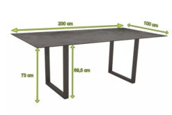 STERN Esstisch, Anthrazit, Aluminium, 200x100 Cm, Mit Tischplatte Silverstar 2.0 Dekor Zement -MBM Verkäufe 23408 4.jpg