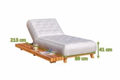 OUTFLEXX Icon Loungeliege, Lead Chine, Alu/Teak/Sunbrella, 213 X 89 X 41 Cm, Inkl. Verstellbarer Rückenlehne -MBM Verkäufe 23437 5.jpg