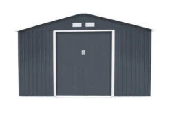 OUTTECH Gerätehaus, Anthrazit, Stahl, 340 X 382 X 210 Cm, Schiebetüren, Inkl. Lüftungsgitter -MBM Verkäufe 24394 3.jpg