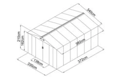 OUTTECH Gerätehaus, Anthrazit, Stahl, 340 X 382 X 210 Cm, Schiebetüren, Inkl. Lüftungsgitter -MBM Verkäufe 24394 5.jpg