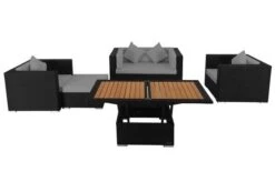 OUTFLEXX Loungemöbel-Set, 5 Personen, Schwarz, Polyrattan, Inkl. Loungetisch, Wasserfeste Kissenbox -MBM Verkäufe 2 1299 BOX D.jpg
