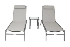 VILLANA 2er-Set Sonnenliegen, Anthrazit/grau, Alu/Textil, 198x66x32cm, Mit Beistelltisch 45x45cm -MBM Verkäufe 2 13885.jpg