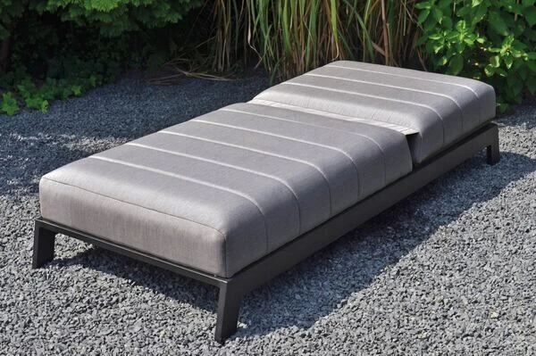 OUTFLEXX Bite Loungeliege, Flanelle, Alu/Sunbrella, 203 X 90 X 38 Cm, 4-fach Verstellbar 2 OUTFLEXX Bite Loungeliege, Flanelle, Alu/Sunbrella, 203 X 90 X 38 Cm, 4-fach Verstellbar – Bild 2