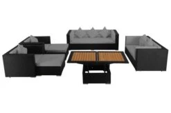 OUTFLEXX Loungemöbel-Set, Schwarz, Polyrattan, Für 9 Personen, Inkl. Loungetisch, Wasserfeste Kissenbox -MBM Verkäufe 2 1716 BOX D.jpg
