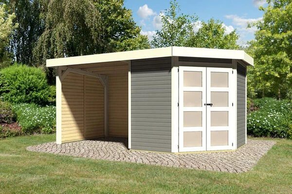 KARIBU Gartenhaus Goldendorf 3, Fichtenholz 19 Mm, Flachdach 2 KARIBU Gartenhaus Goldendorf 3, Fichtenholz 19 Mm, Flachdach – Bild 2