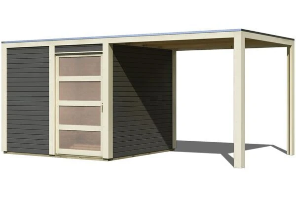 KARIBU Gartenhaus Qubic, Fichtenholz 19 Mm, Flachdach 2 KARIBU Gartenhaus Qubic, Fichtenholz 19 Mm, Flachdach – Bild 2