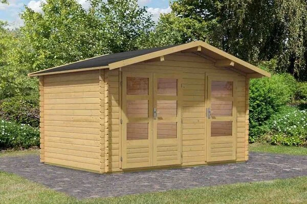 KARIBU Gartenhaus Radur, Fichtenholz 28 Mm, Naturbelassen 2 KARIBU Gartenhaus Radur, Fichtenholz 28 Mm, Naturbelassen – Bild 2