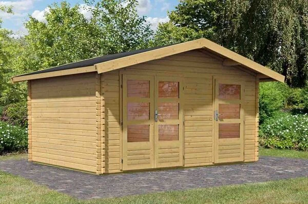 KARIBU Gartenhaus Lagor, Fichtenholz 38 Mm, Naturbelassen 2 KARIBU Gartenhaus Lagor, Fichtenholz 38 Mm, Naturbelassen – Bild 2