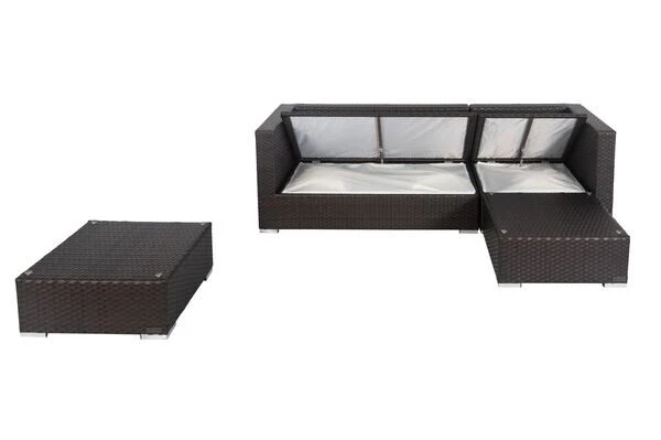 OUTFLEXX Loungemöbel-Set, Braun, Polyrattan, 5 Personen, Wasserfeste Kissenbox 2 OUTFLEXX Loungemöbel-Set, Braun, Polyrattan, 5 Personen, Wasserfeste Kissenbox – Bild 2
