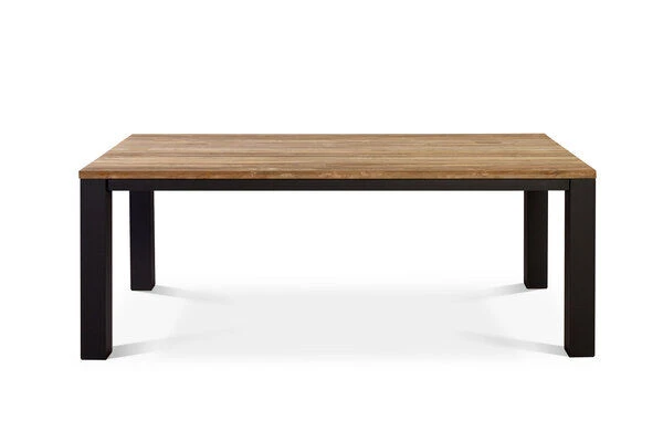 OUTFLEXX Oxford Esstisch, Dark Grey/natur, Alu/recycled FSC®-Teak, 180 X 90 Cm, Rustikal Gebürstet 2 OUTFLEXX Oxford Esstisch, Dark Grey/natur, Alu/recycled FSC®-Teak, 180 X 90 Cm, Rustikal Gebürstet – Bild 2