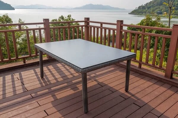 OUTFLEXX Dining Tisch, Grau, Polyrattan, 180 X 120 Cm, Tischplatte Spraystone, 8mm 2 OUTFLEXX Dining Tisch, Grau, Polyrattan, 180 X 120 Cm, Tischplatte Spraystone, 8mm – Bild 2