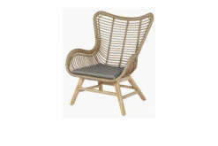 OUTFLEXX Sessel, Rattan Grey, Polyrattan/Akazie, 79,5 X 71,5 X 90 Cm, Inkl. Hocker Und Polster In Braun -MBM Verkäufe 2 21033.jpg