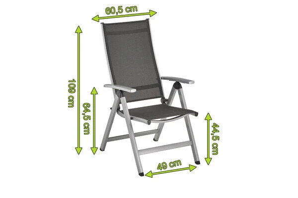 KETTLER Easy Multipositionssessel, Silber/anthrazit, Alu/Textilene, 0311501-0010 2 KETTLER Easy Multipositionssessel, Silber/anthrazit, Alu/Textilene, 0311501-0010 – Bild 2