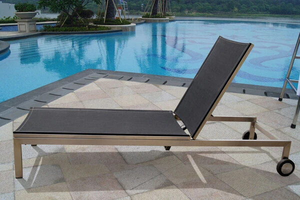 OUTFLEXX Rollliege, Schwarz, Edelstahl/Textilene, Verstellbare Rückenlehne, 212x71x36cm 6 OUTFLEXX Rollliege, Schwarz, Edelstahl/Textilene, Verstellbare Rückenlehne, 212x71x36cm – Bild 6