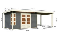 KARIBU Gartenhaus Kastorf 7, Terragrau, Fichtenholz 28mm, 702 X 244 X 222 Cm, Flachdach, Anbau 3,2m 13 KARIBU Gartenhaus Kastorf 7, Terragrau, Fichtenholz 28mm, 702 X 244 X 222 Cm, Flachdach, Anbau 3,2m -MBM Verkäufe 30467 4 05.jpg