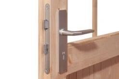 KARIBU Gartenhaus Kastorf7 , Naturbelassen, Fichtenholz 28mm, 702 X 244 X 222 Cm, Flachdach, Anbau 3,2m Mit Rück- Und Seitenwand -MBM Verkäufe 30469 3 03.jpg