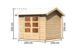 KARIBU Gartenhaus Theres 3, Naturbelassen, Fichtenholz 28mm, 270 X 244 X 242 Cm, Satteldach, Massivholzdach -MBM Verkäufe 30470 1 05.jpg