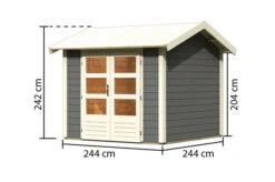 KARIBU Gartenhaus Theres 3, Terragrau, Fichtenholz 28mm, 270 X 244 X 242 Cm, Satteldach, Massivholzdach -MBM Verkäufe 30470 2 05.jpg