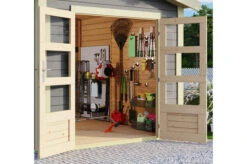 KARIBU Gartenhaus Theres 7, Terragrau, Fichtenholz 28mm, 947 X 304 X 250 Cm, Satteldach, 2 Dachausbauelemente -MBM Verkäufe 30472 4 03.jpg