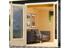 KARIBU Gartenhaus Radeburg 1, Terragrau, Fichtenholz 40mm, 346 X 309 X 229,5 Cm, Pultdach, Massivholzdach -MBM Verkäufe 30473 2 03.jpg