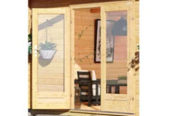 KARIBU Gartenhaus Radeburg 3, Naturbelassen, Fichtenholz 40mm, 724 X 369 X 229,5 Cm, Pultdach, Anbau 3,3m -MBM Verkäufe 30479 1 03.jpg