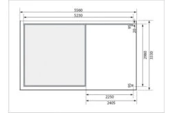 KARIBU Gartenhaus Askola 6, Naturbelassen, Fichtenholz 19mm, 334 X 306 X 216 Cm, Flachdach, Anbau 2,4m Mit Rückwand -MBM Verkäufe 30537 11 06.jpg