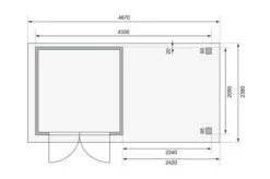 KARIBU Gartenhaus Askola 2, Naturbelassen, Fichtenholz 19mm, 467 X 217 X 211 Cm, Flachdach, Anbau 2,4m Mit Rückwand -MBM Verkäufe 30537 1 06.jpg
