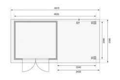 KARIBU Gartenhaus Askola 3, Terragrau, Fichtenholz 19mm, 491 X 217 X 211 Cm, Flachdach, Anbau 2,4m Mit Rückwand -MBM Verkäufe 30537 4 07.jpg