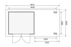 KARIBU Gartenhaus Askola 3,5, Naturbelassen, Fichtenholz 19mm, 491 X 246 X 211 Cm, Flachdach, Anbau 2,4m Mit Rückwand -MBM Verkäufe 30537 5 06.jpg