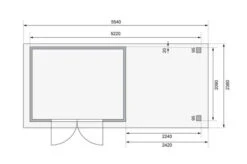 KARIBU Gartenhaus Askola 4, Terragrau, Fichtenholz 19mm, 554 X 217 X 211 Cm, Flachdach, Anbau 2,4m Mit Rückwand -MBM Verkäufe 30537 8 06.jpg