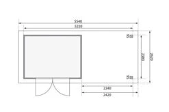 KARIBU Gartenhaus Askola5 , Terragrau, Fichtenholz 19mm, 554 X 246 X 211 Cm, Flachdach, Anbau 2,4m Mit Rück- Und Seitenwand -MBM Verkäufe 30538 2 06.jpg