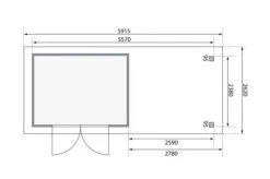 KARIBU Gartenhaus Askola 5, Terragrau, Fichtenholz 19mm, 591,5 X 246 X 211 Cm, Flachdach, Seitlicher Anbau 2,8m -MBM Verkäufe 30539 2 06.jpg