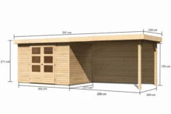 KARIBU Gartenhaus Askola 4, Naturbelassen, Fichtenholz 19mm, 591,5 X 217 X 211 Cm, Flachdach, Seitlicher Anbau 2,8m Mit Rückwand 14 KARIBU Gartenhaus Askola 4, Naturbelassen, Fichtenholz 19mm, 591,5 X 217 X 211 Cm, Flachdach, Seitlicher Anbau 2,8m Mit Rückwand -MBM Verkäufe 30540 7 05.jpg