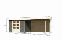 KARIBU Gartenhaus Askola 4, Terragrau, Fichtenholz 19mm, 591,5 X 217 X 211 Cm, Flachdach, Seitlicher Anbau 2,8m Mit Rückwand 14 KARIBU Gartenhaus Askola 4, Terragrau, Fichtenholz 19mm, 591,5 X 217 X 211 Cm, Flachdach, Seitlicher Anbau 2,8m Mit Rückwand -MBM Verkäufe 30540 8 05.jpg