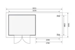KARIBU Gartenhaus Askola 5, Naturbelassen, Fichtenholz 19mm, 591,5 X 246 X 211 Cm, Flachdach, Seitlicher Anbau 2,8m Mit Rückwand -MBM Verkäufe 30540 9 06.jpg