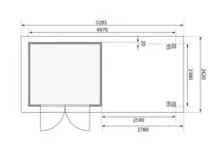 KARIBU Gartenhaus Askola3,5 , Terragrau, Fichtenholz 19mm, 528,5 X 246 X 211 Cm, Flachdach, Seitlicher Anbau 2,8m Mit Rück- Und Seitenwand -MBM Verkäufe 30541 1 06.jpg