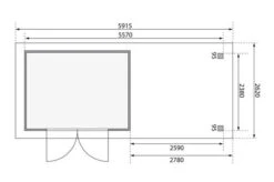 KARIBU Gartenhaus Askola5 , Terragrau, Fichtenholz 19mm, 591,5 X 246 X 211 Cm, Flachdach, Seitlicher Anbau 2,8m Mit Rück- Und Seitenwand -MBM Verkäufe 30541 2 06.jpg