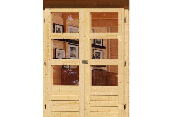 KARIBU Gartenhaus Kerko 5, Naturbelassen, Fichtenholz 19mm, 554 X 246 X 210 Cm, Flachdach, Anbau 2,4m 2 KARIBU Gartenhaus Kerko 5, Naturbelassen, Fichtenholz 19mm, 554 X 246 X 210 Cm, Flachdach, Anbau 2,4m – Bild 2