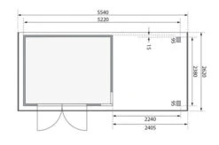 KARIBU Gartenhaus Kerko 5, Naturbelassen, Fichtenholz 19mm, 554 X 246 X 210 Cm, Flachdach, Anbau 2,4m 15 KARIBU Gartenhaus Kerko 5, Naturbelassen, Fichtenholz 19mm, 554 X 246 X 210 Cm, Flachdach, Anbau 2,4m -MBM Verkäufe 30543 1 06.jpg