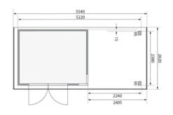 KARIBU Gartenhaus Kerko 5, Terragrau, Fichtenholz 19mm, 554 X 246 X 210 Cm, Flachdach, Anbau 2,4m -MBM Verkäufe 30543 2 06.jpg