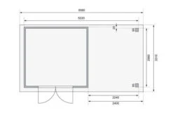 KARIBU Gartenhaus Kerko 6, Naturbelassen, Fichtenholz 19mm, 558 X 306 X 216 Cm, Flachdach, Anbau 2,4m -MBM Verkäufe 30543 3 07.jpg