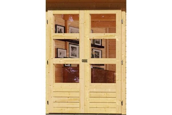KARIBU Gartenhaus Kerko 4, Naturbelassen, Fichtenholz 19mm, 554 X 217 X 211 Cm, Flachdach, Anbau 2,4m Mit Rückwand 2 KARIBU Gartenhaus Kerko 4, Naturbelassen, Fichtenholz 19mm, 554 X 217 X 211 Cm, Flachdach, Anbau 2,4m Mit Rückwand – Bild 2