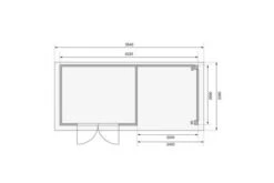 KARIBU Gartenhaus Kerko 4, Naturbelassen, Fichtenholz 19mm, 554 X 217 X 211 Cm, Flachdach, Anbau 2,4m Mit Rückwand 15 KARIBU Gartenhaus Kerko 4, Naturbelassen, Fichtenholz 19mm, 554 X 217 X 211 Cm, Flachdach, Anbau 2,4m Mit Rückwand -MBM Verkäufe 30544 3 06.jpg